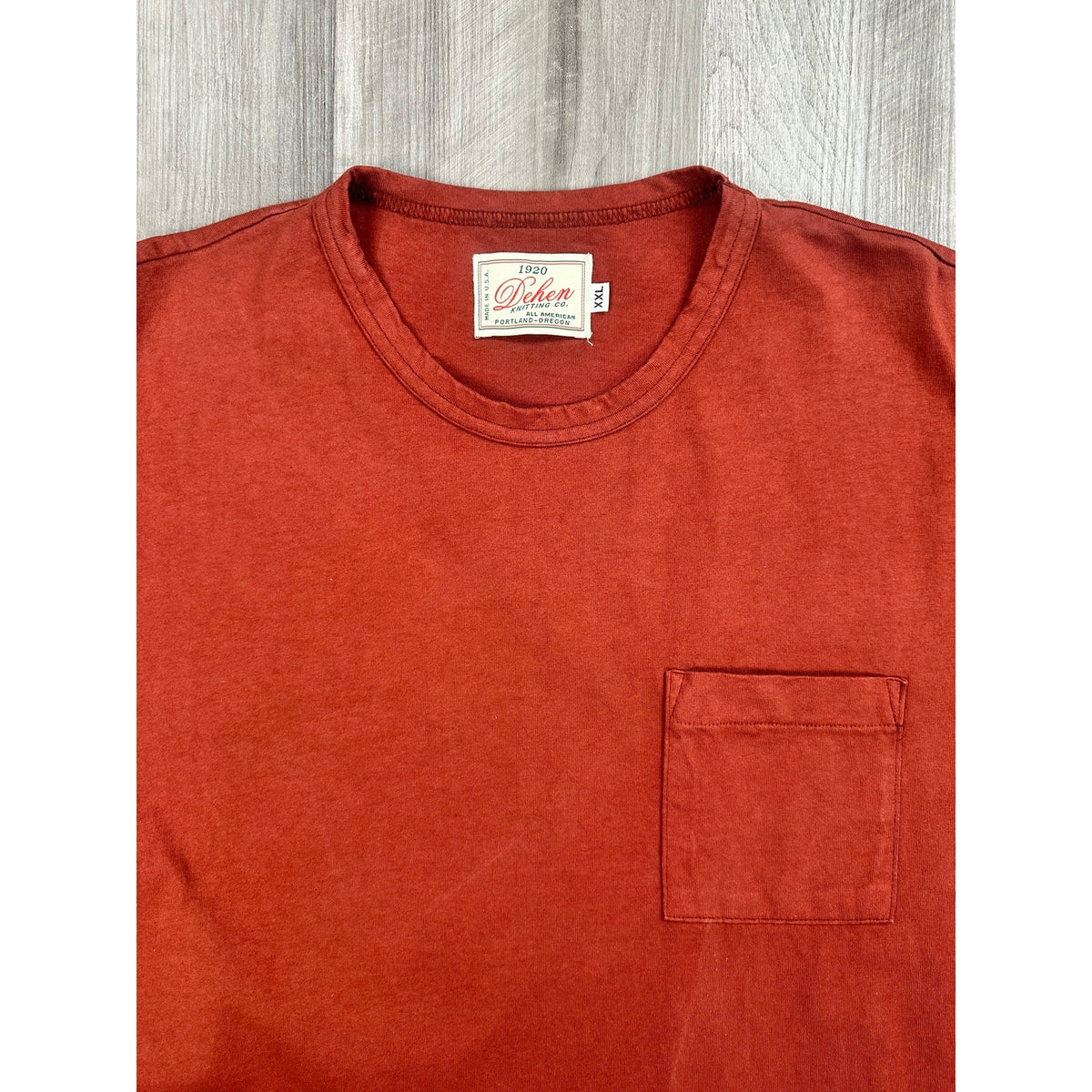 Dehen Knitting Co. Made in USA Heavy Duty Single Pocket Tee — Size 2XL // Preowned
