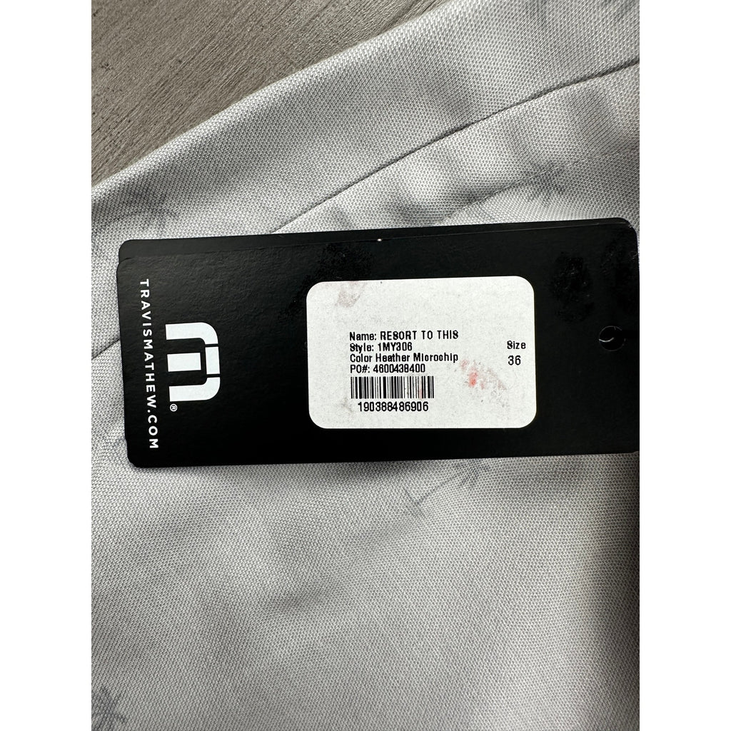 Travis Mathew Resort to This Palms Golf Shorts in Heather Microchip — Size 36