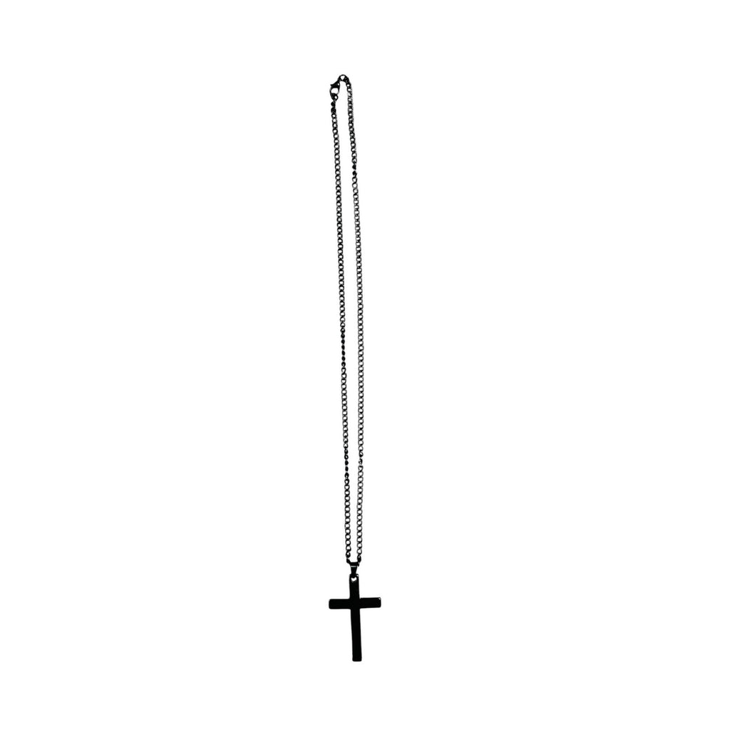 Andrew Christian Cross Necklace in Black — One Size