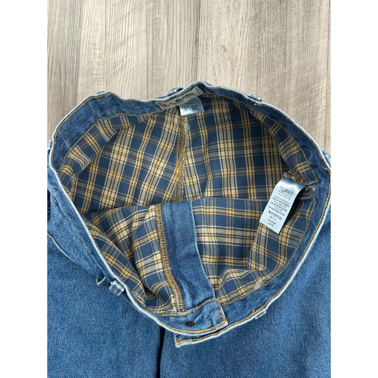 L.L. Bean Double L Classic Fit Flannel-Lined Jeans in Blue — Size 34x34 // Preowned