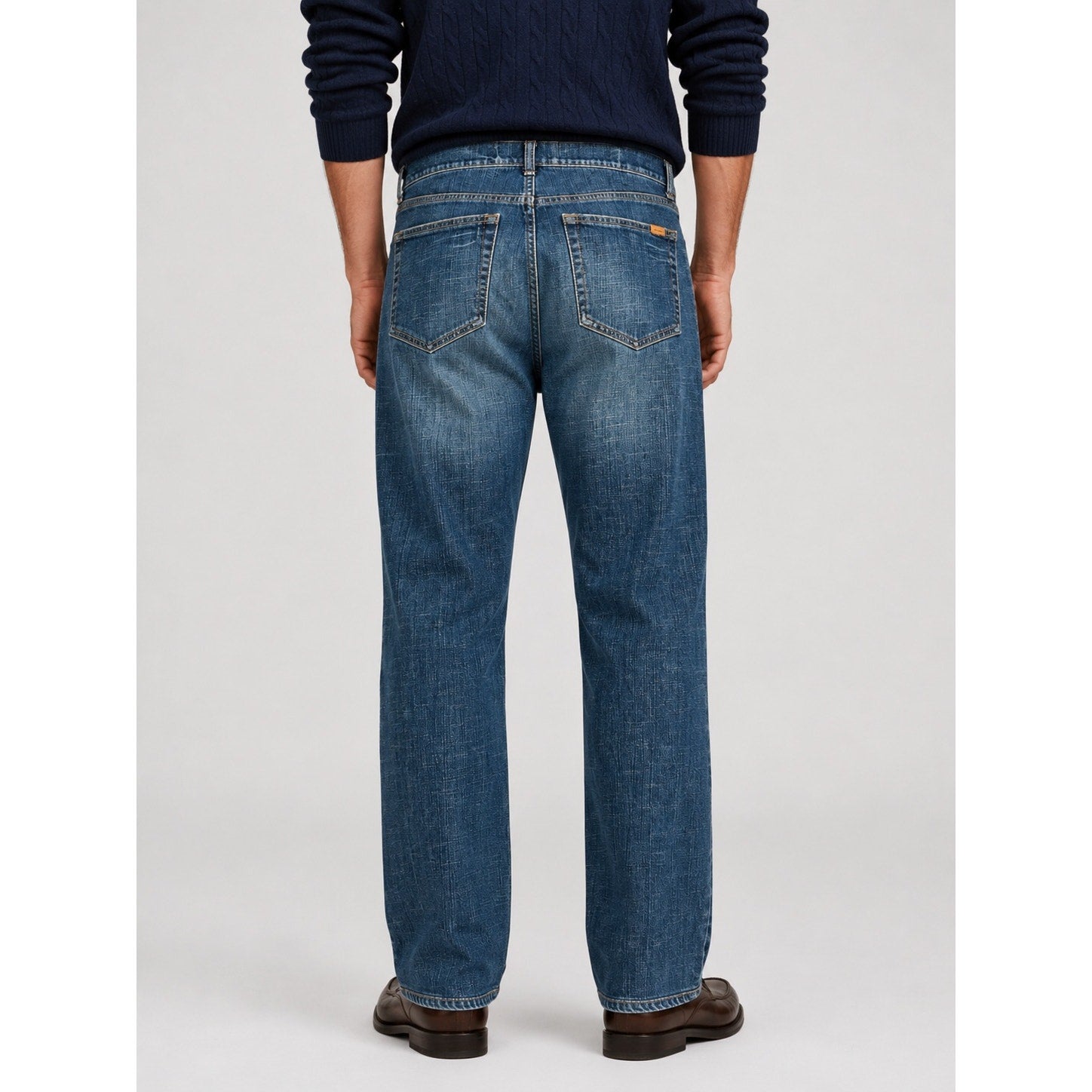 Façonnable Jeans Modele F40 Straight Leg Jean in Medium Blue Wash — Size 36