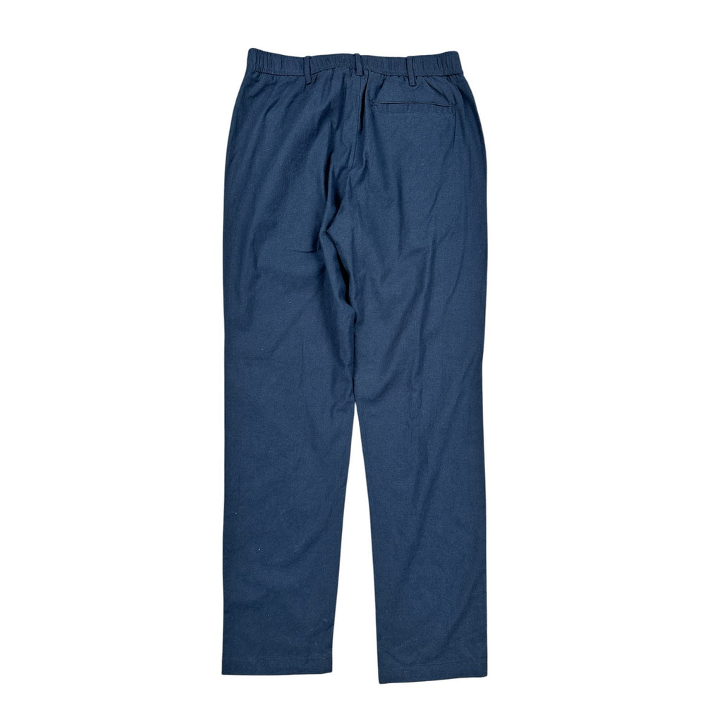 Ike Behar Unstructured Suit in Dark Navy Cotton Linen Spandex — Size Small