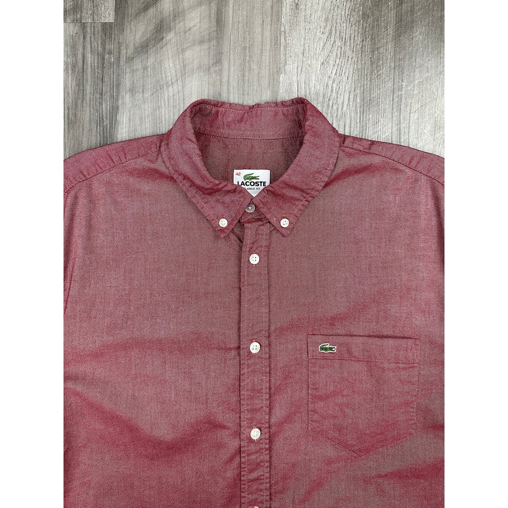 Lacoste Classic Fit Long Sleeve Chambray Shirt — Size 42 (Large) // Preowned