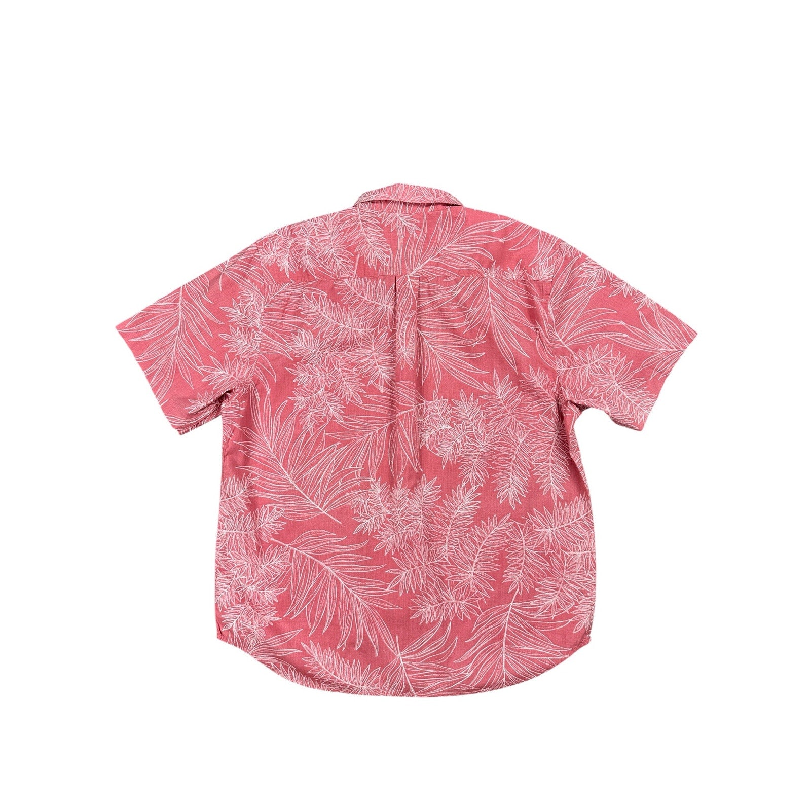 Tommy Bahama Shellrossa Palm Leaf Cotton Short Sleeve Camp Shirt in Hula Pink — Size Large