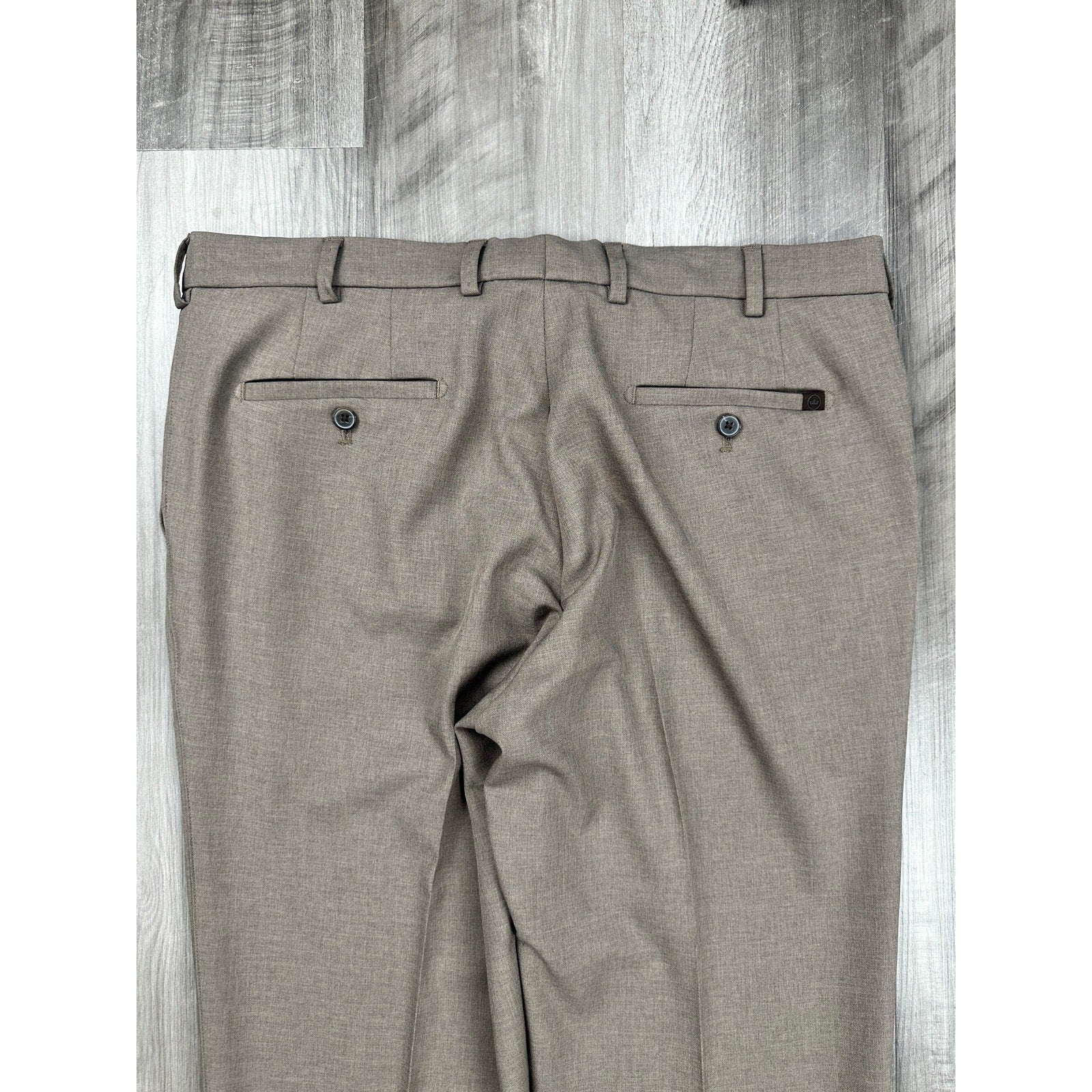 Peter Millar Franklin Performance Trouser Dress Pants in Tweed Beige — Size 35x34 // Preowned