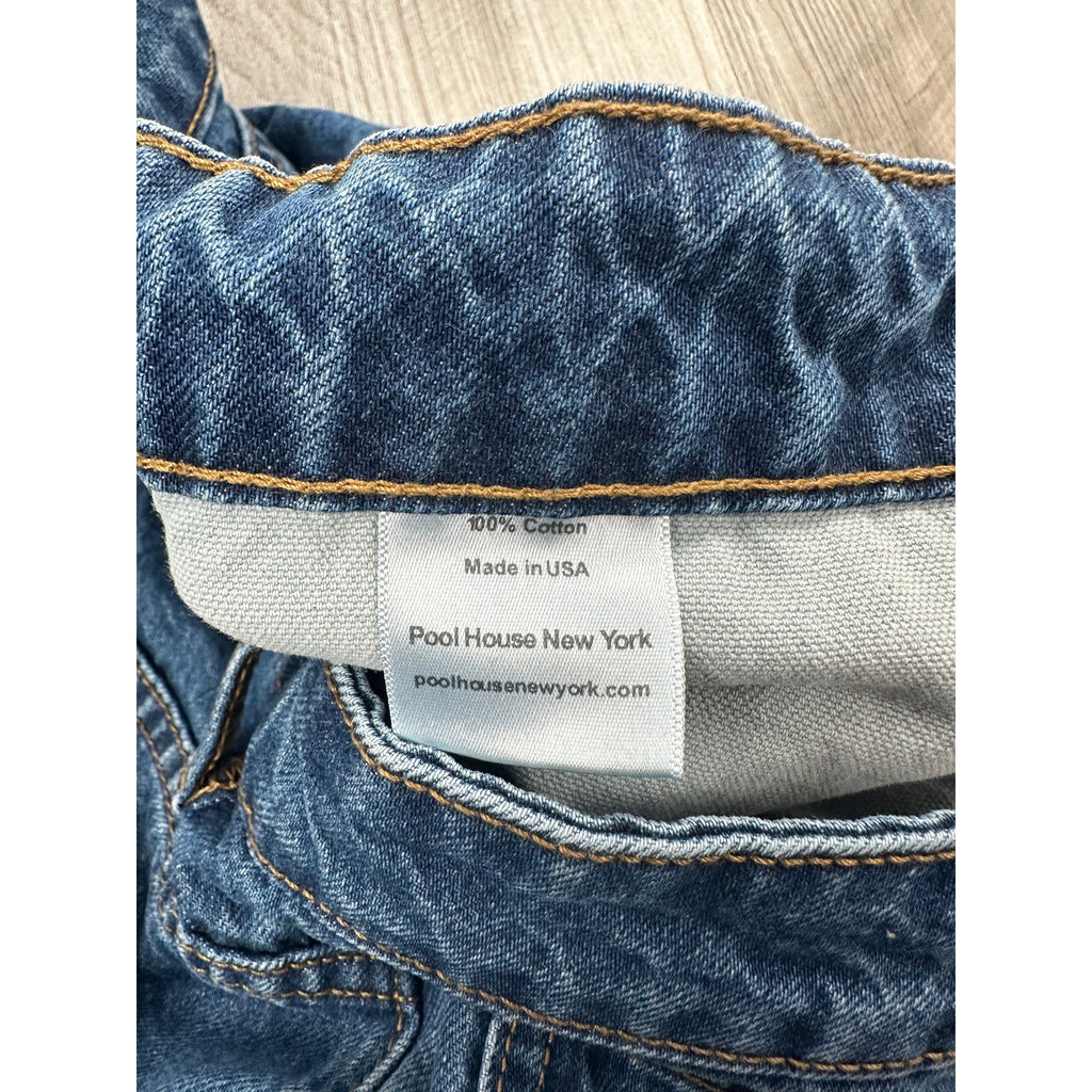 Pool House New York Wide Leg Straight Jeans in Blue — Size 38 // Preowned
