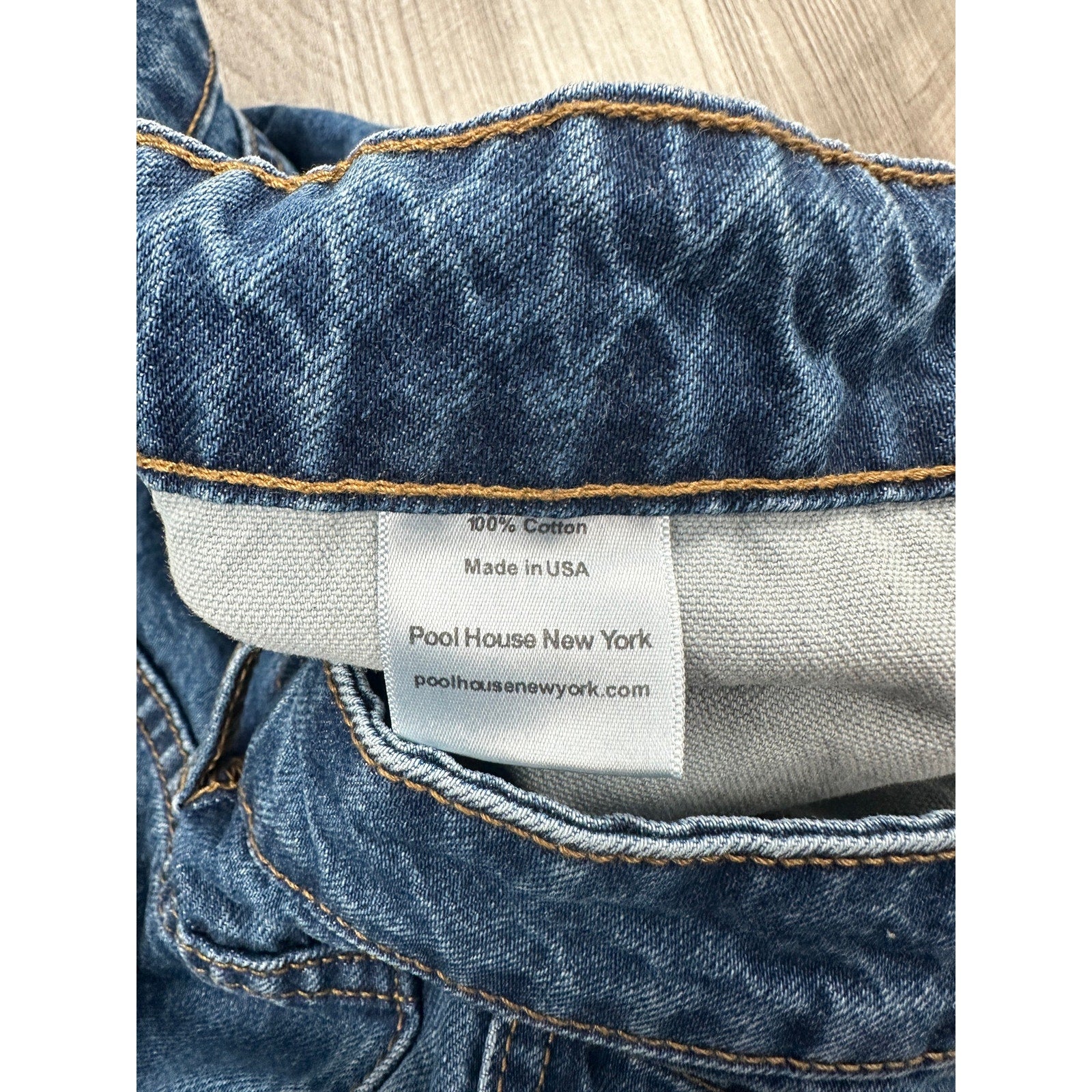 Pool House New York Wide Leg Straight Jeans in Blue — Size 38 // Preowned
