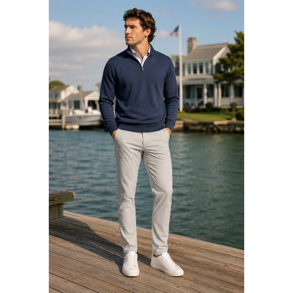 Peter Millar Soft Touch Twill 5 Pocket Pants in Light Gray — Size 36 // Preowned