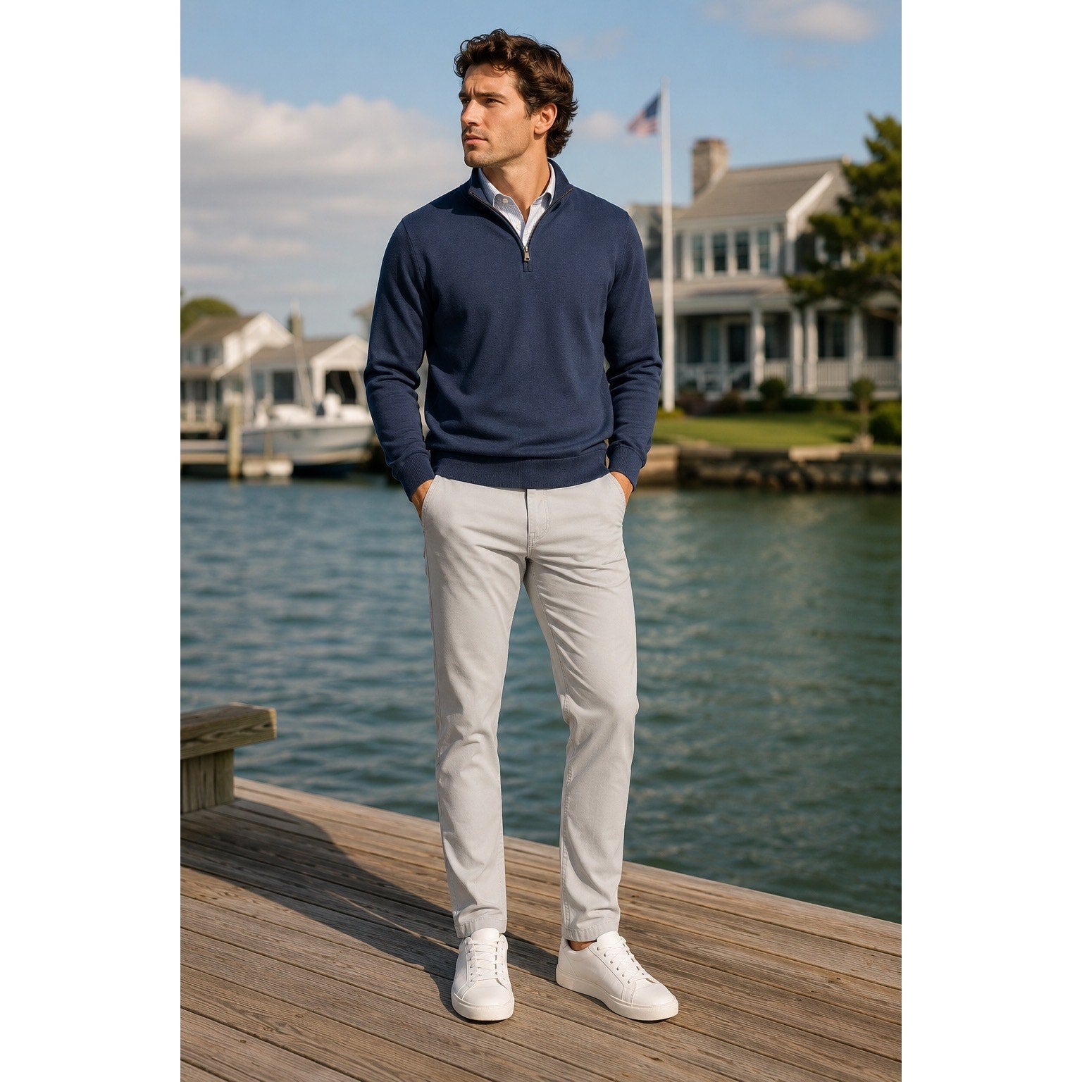 Peter Millar Soft Touch Twill 5 Pocket Pants in Light Gray — Size 36 // Preowned
