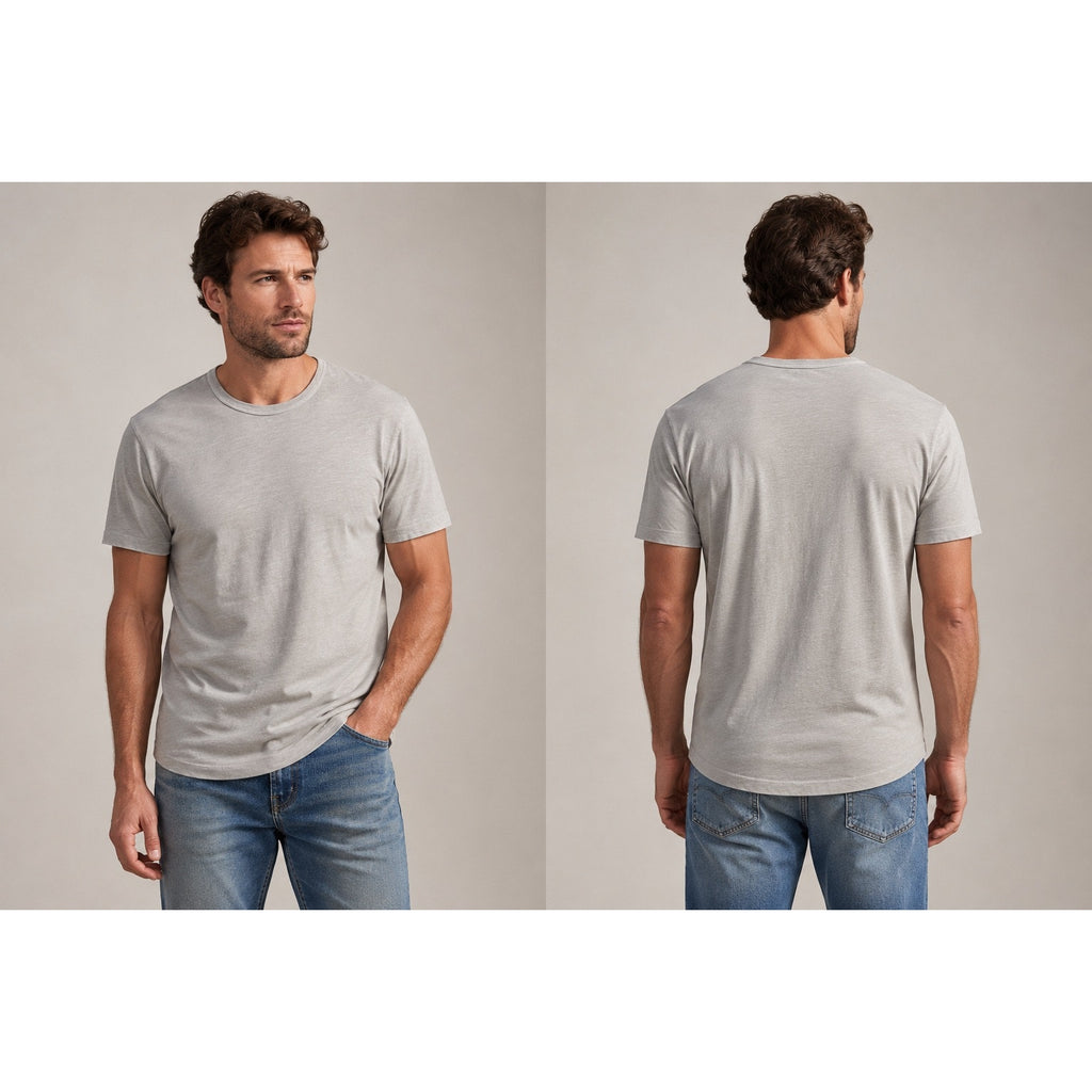 Buck Mason Slub Curved Hem Venice Wash Pima Cotton Tee in Concrete Grey — Size Medium