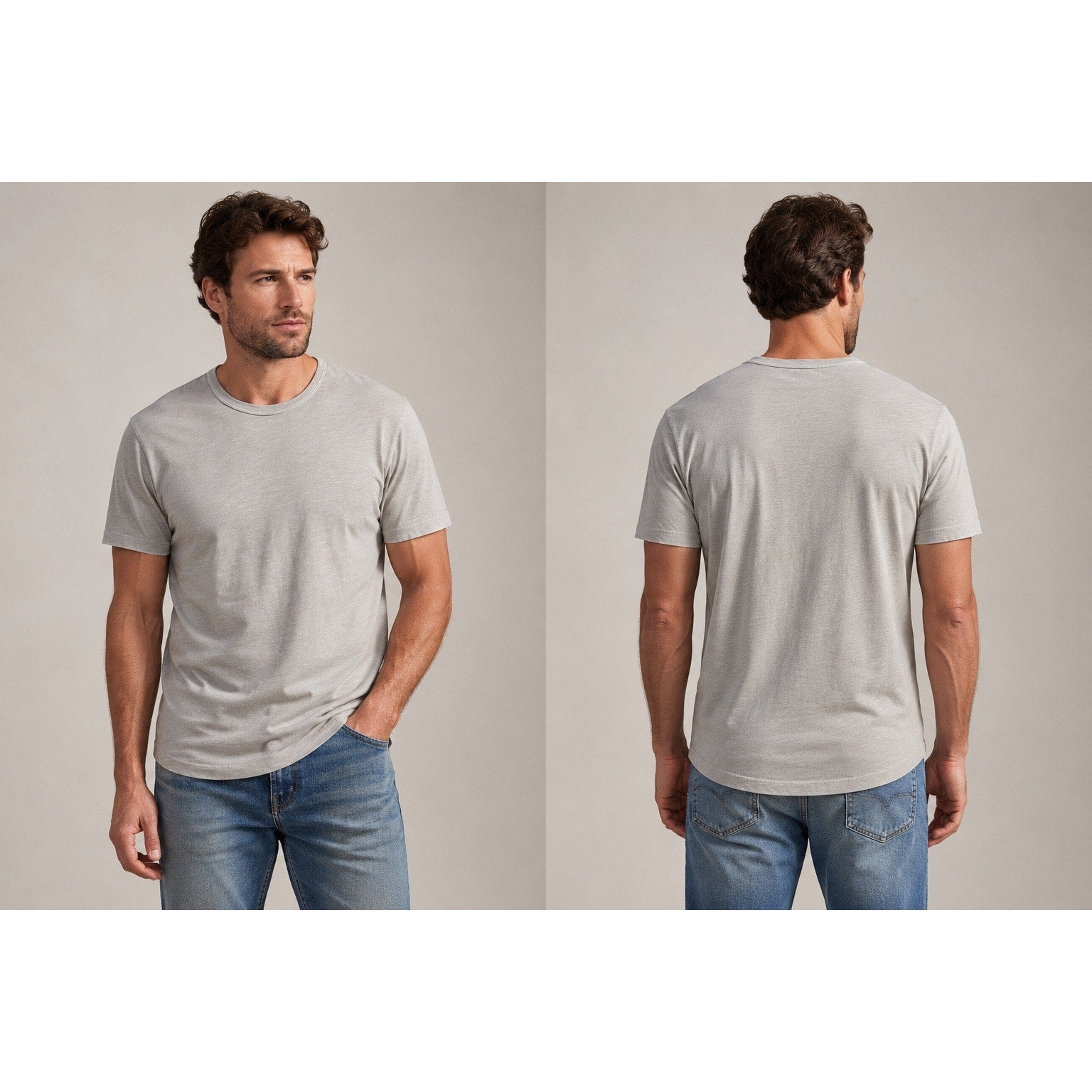 Buck Mason Slub Curved Hem Venice Wash Pima Cotton Tee in Concrete Grey — Size Medium