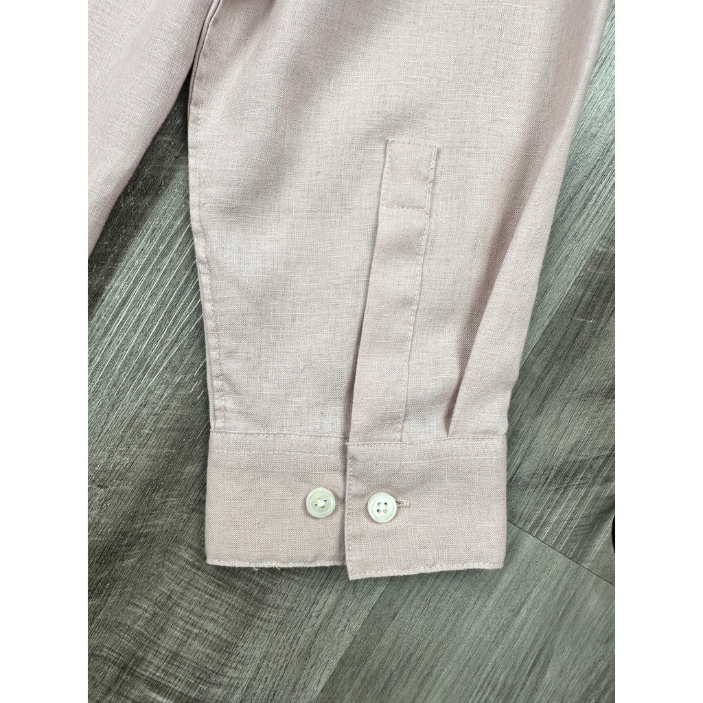 Theory Irving PA Precise Linen 2 Long Sleeve Button Down Shirt — Size 2XL