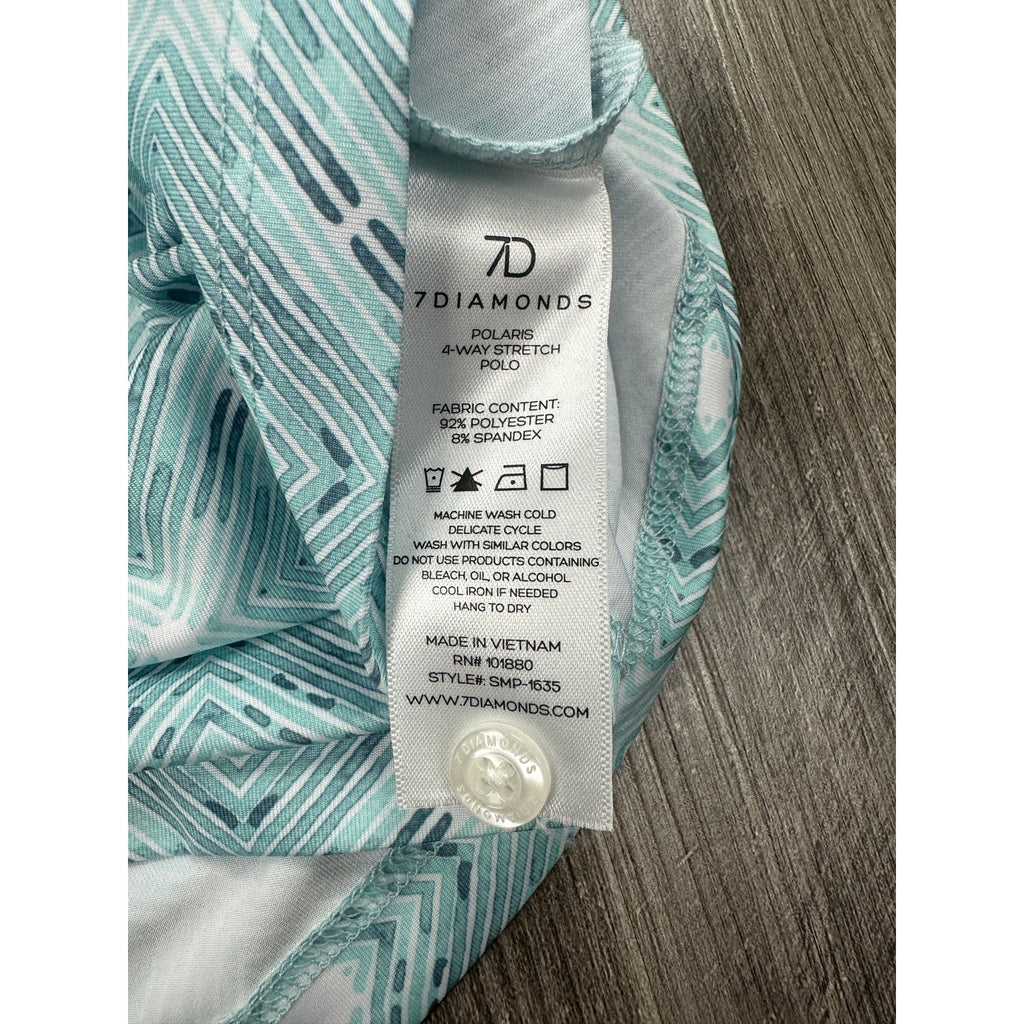 7 Diamonds Polaris 4 Way Stretch Performance Jersey Polo in Seafoam Green — Size 2XL