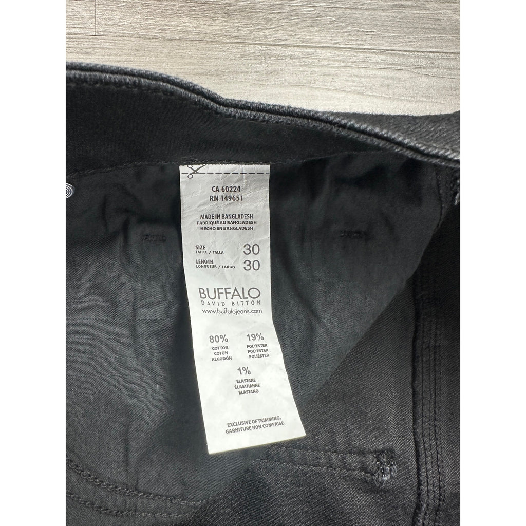 Buffalo David Bitton Ash Slim Stretch Jean in Black Rinse — Size 30x30