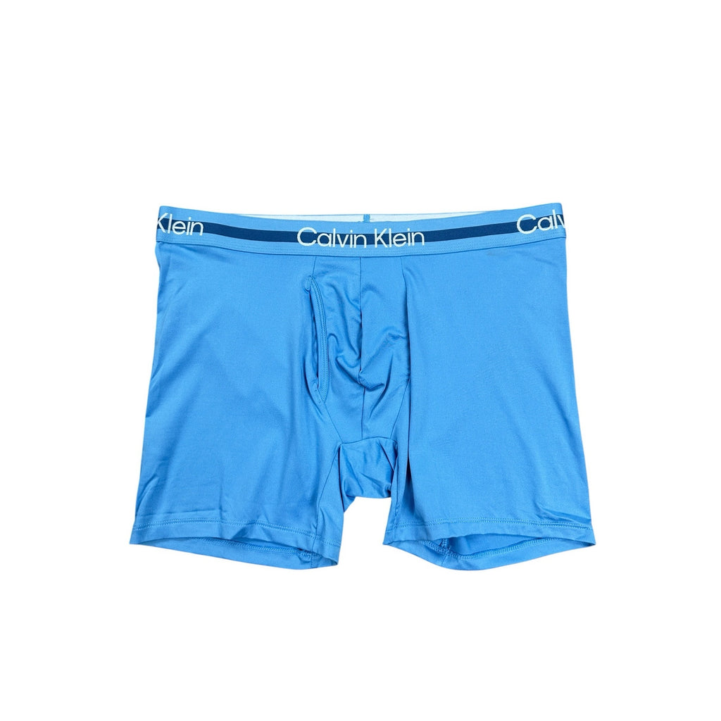 Calvin Klein Microfiber Stretch Boxer Brief 3-Pack in Blue Multi — Size XL