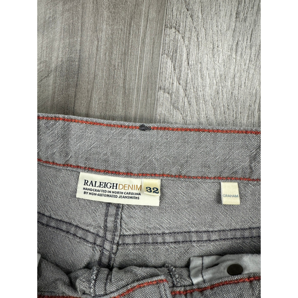 Raleigh Denim Graham Relaxed Tapered Made in USA Jeans in Gray — Size 32 // Preowned