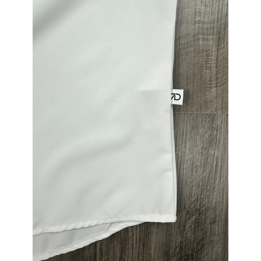 7 Diamonds Siena 4 Way Stretch Woven Short Sleeve Shirt in White — Size Medium