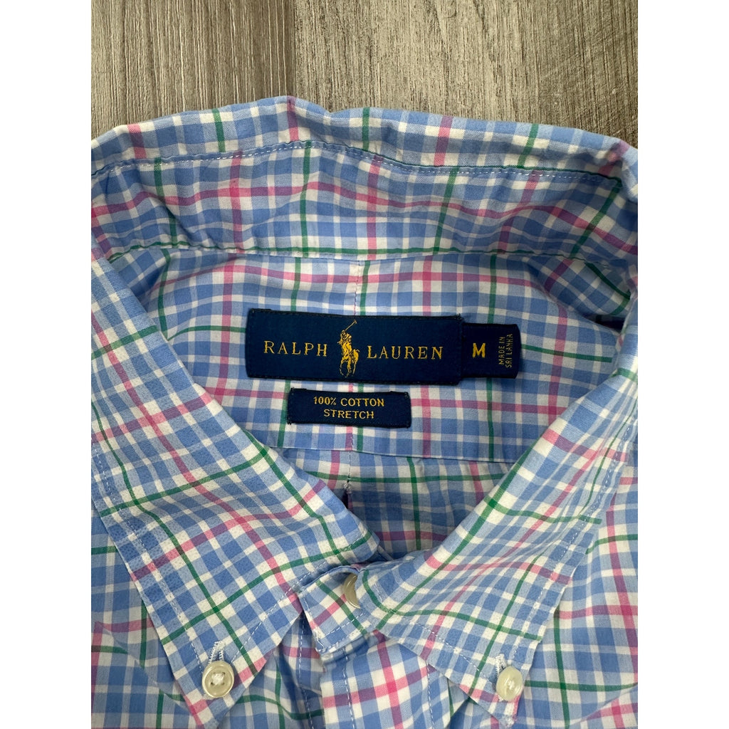 Polo Ralph Lauren Oxford Button Down Shirt in Multi-Color Plaid — Size Medium