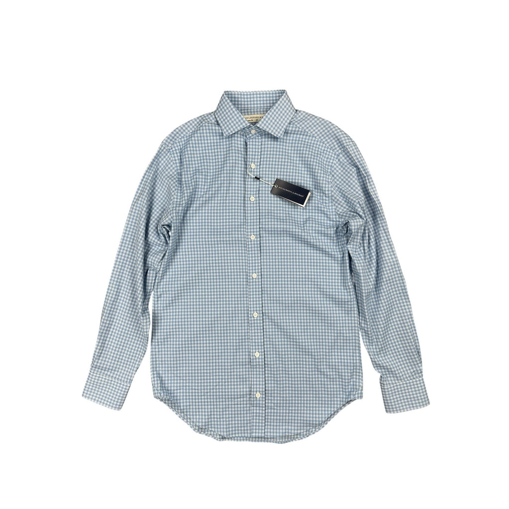 Holderness & Bourne The McColl Signature Fit Plaid Long Sleeve Shirt in Bedford Blue — Size Medium