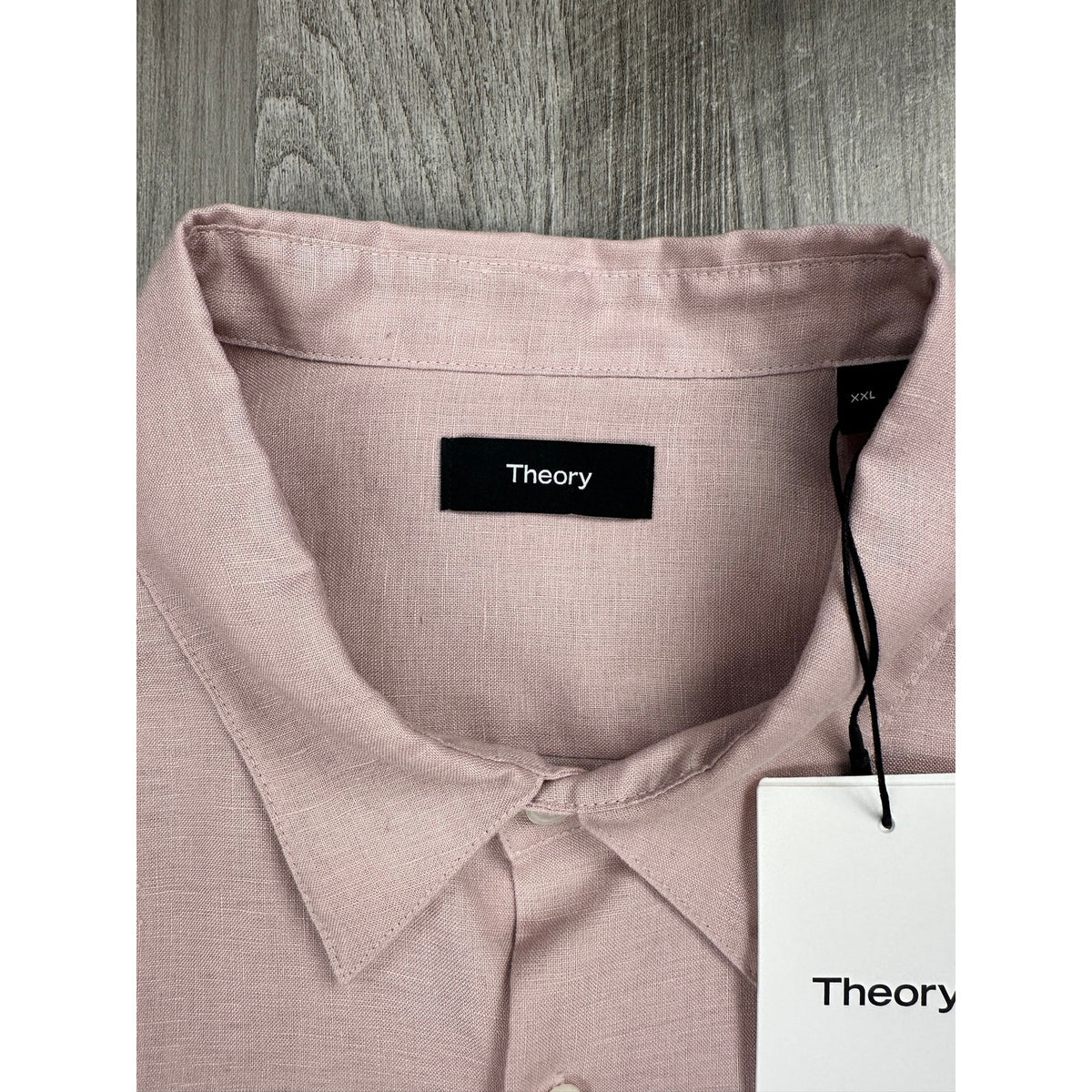Theory Irving PA Precise Linen 2 Long Sleeve Button Down Shirt — Size 2XL