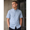 Fred Perry Slim Fit Short Sleeve Button Down in Blue — Size XL // Preowned