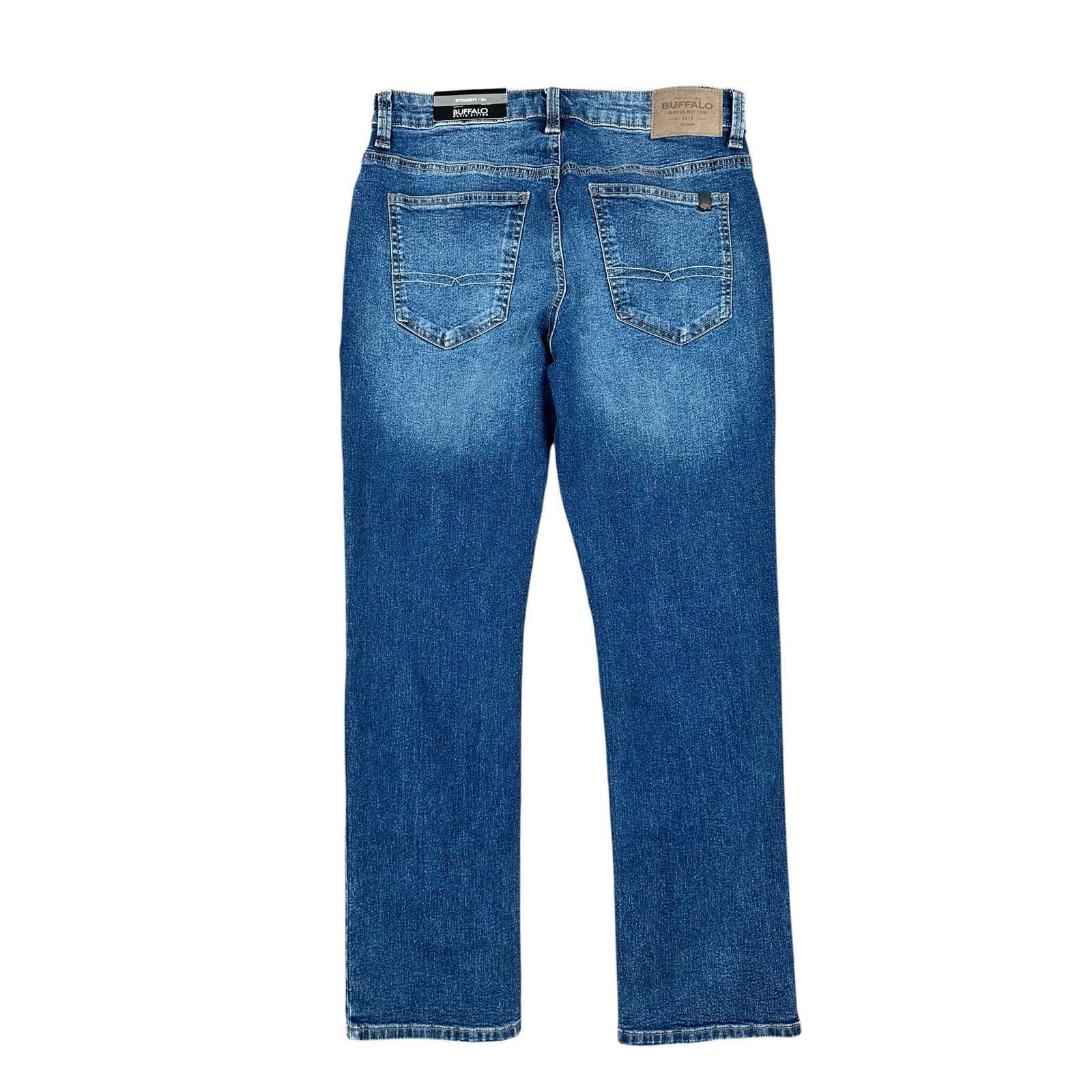 Buffalo David Bitton Straight Six Stretch Jeans in Indigo Sanded — Size 32x30