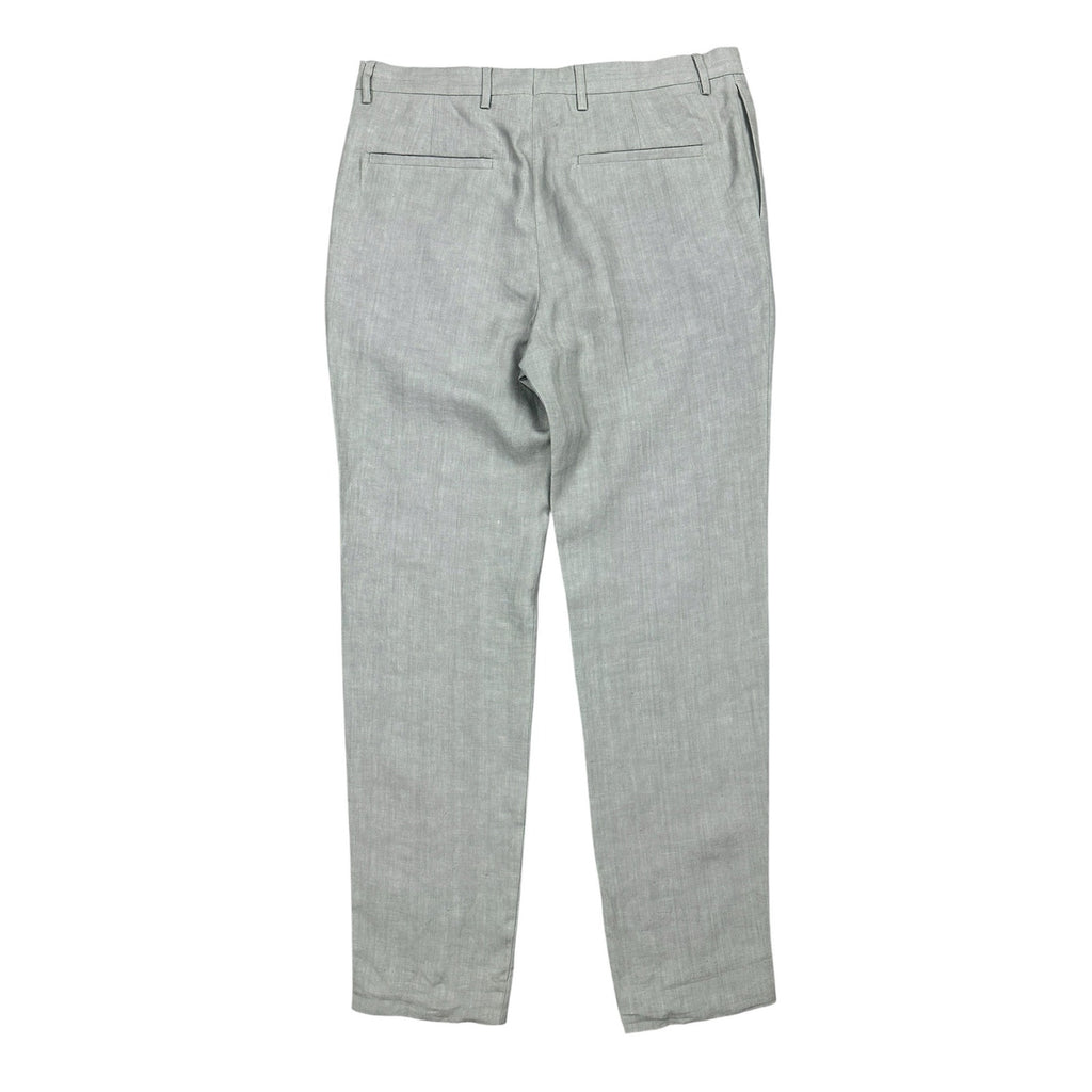 COS Linen Tailored Fit Trousers in Light Grey Melange — Size 32R