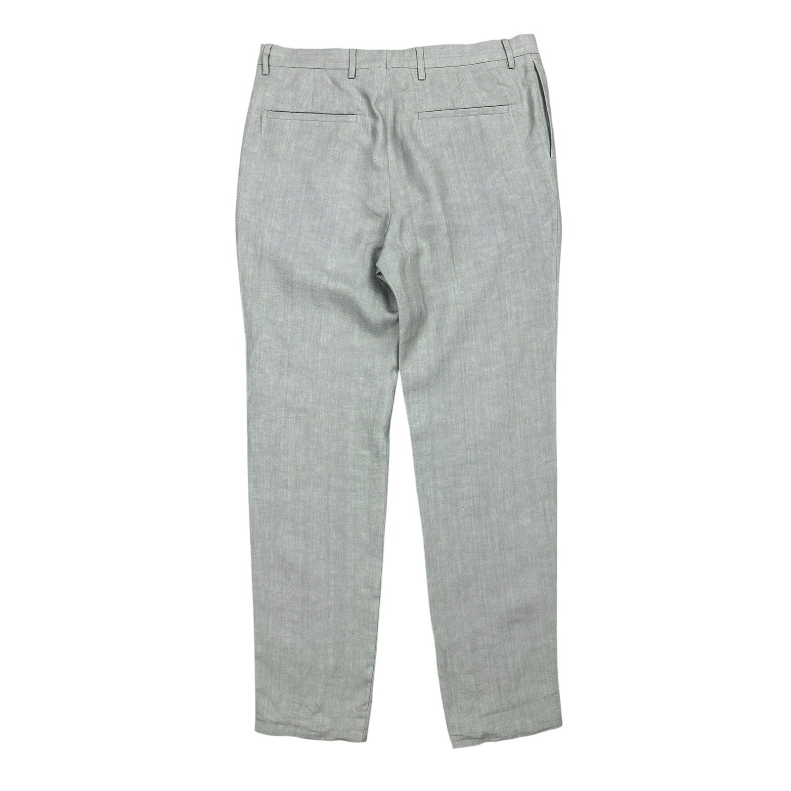 COS Linen Tailored Fit Trousers in Light Grey Melange — Size 32R