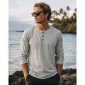 Free Fly Bamboo Flex Long Sleeve Henley in Beige Tan — Size Large // Preowned