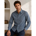 Vince Double Face Cotton Classic Fit Button-Down in Heather Blue — Medium