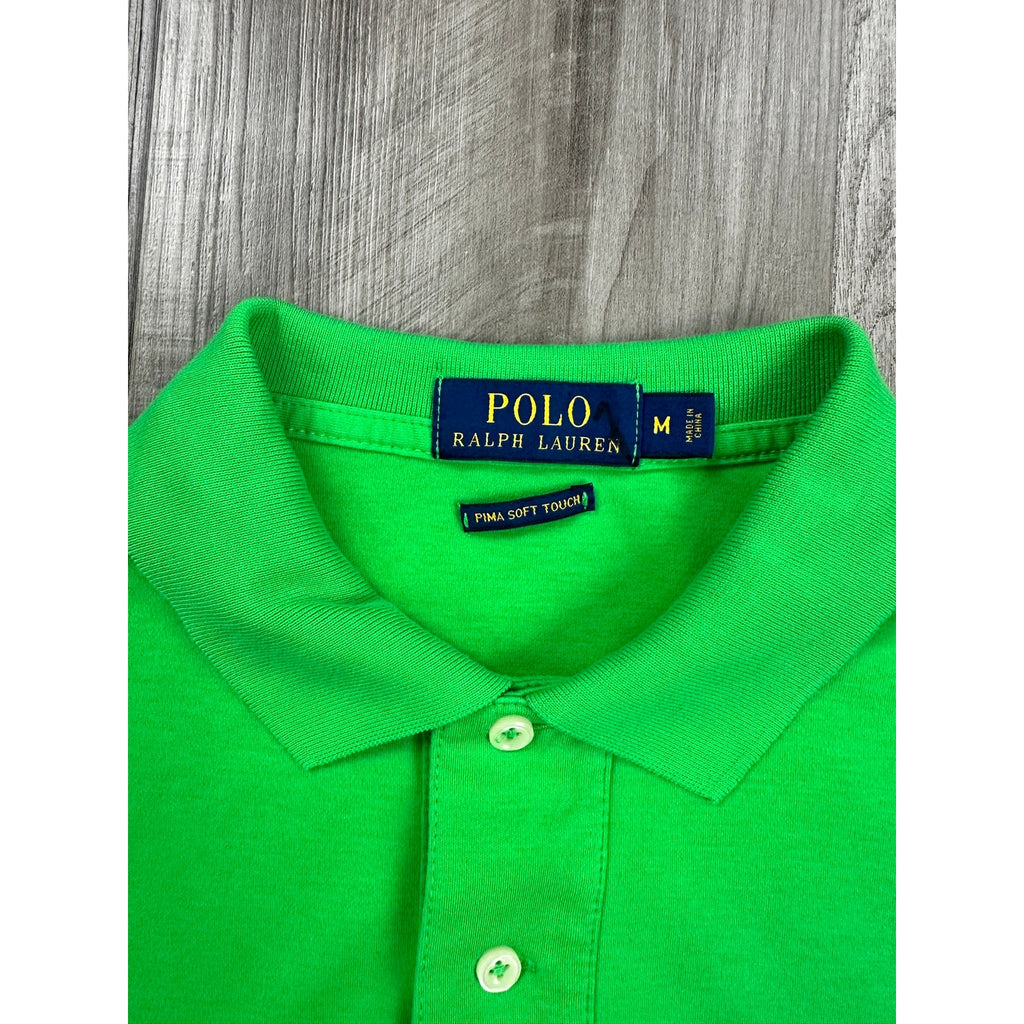 Polo Ralph Lauren Pima Soft Touch Interlock Polo in Light Bright Green — Size Medium // Preowned