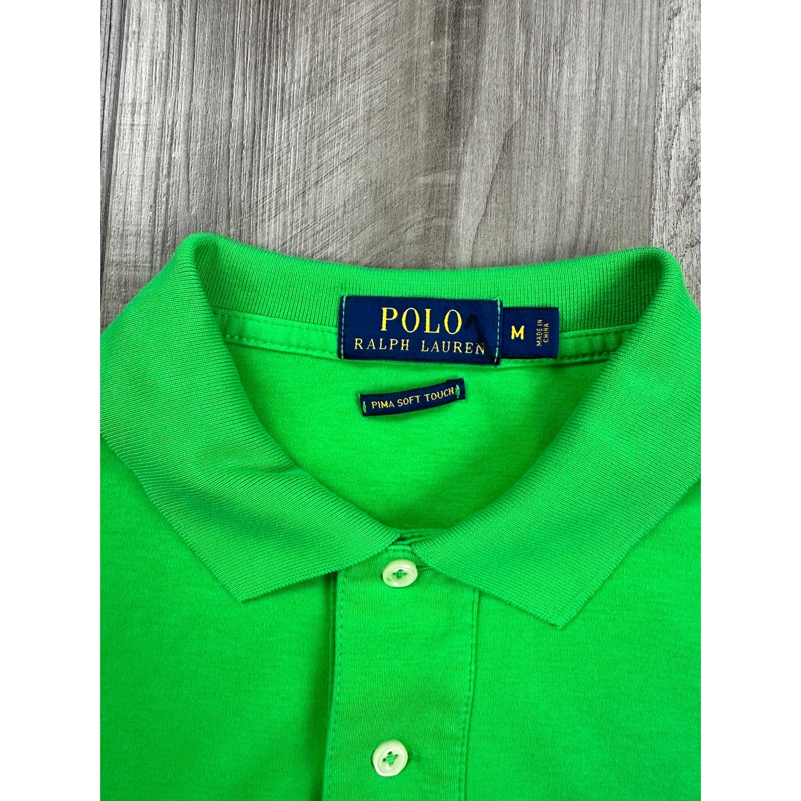 Polo Ralph Lauren Pima Soft Touch Interlock Polo in Light Bright Green — Size Medium // Preowned