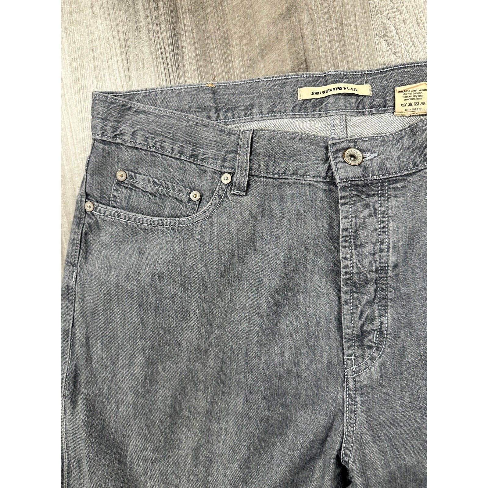 John Varvatos Star USA Authentic Fit Straight Leg Jean in Gray Wash — 36x30