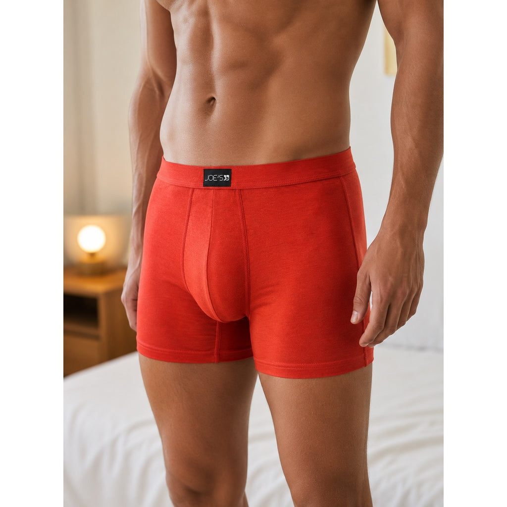 Joe's Everyday Luxe Microfiber Comfort 6-Inch Boxer Brief 4-Pack in Black Red Navy Ocean — Size Large