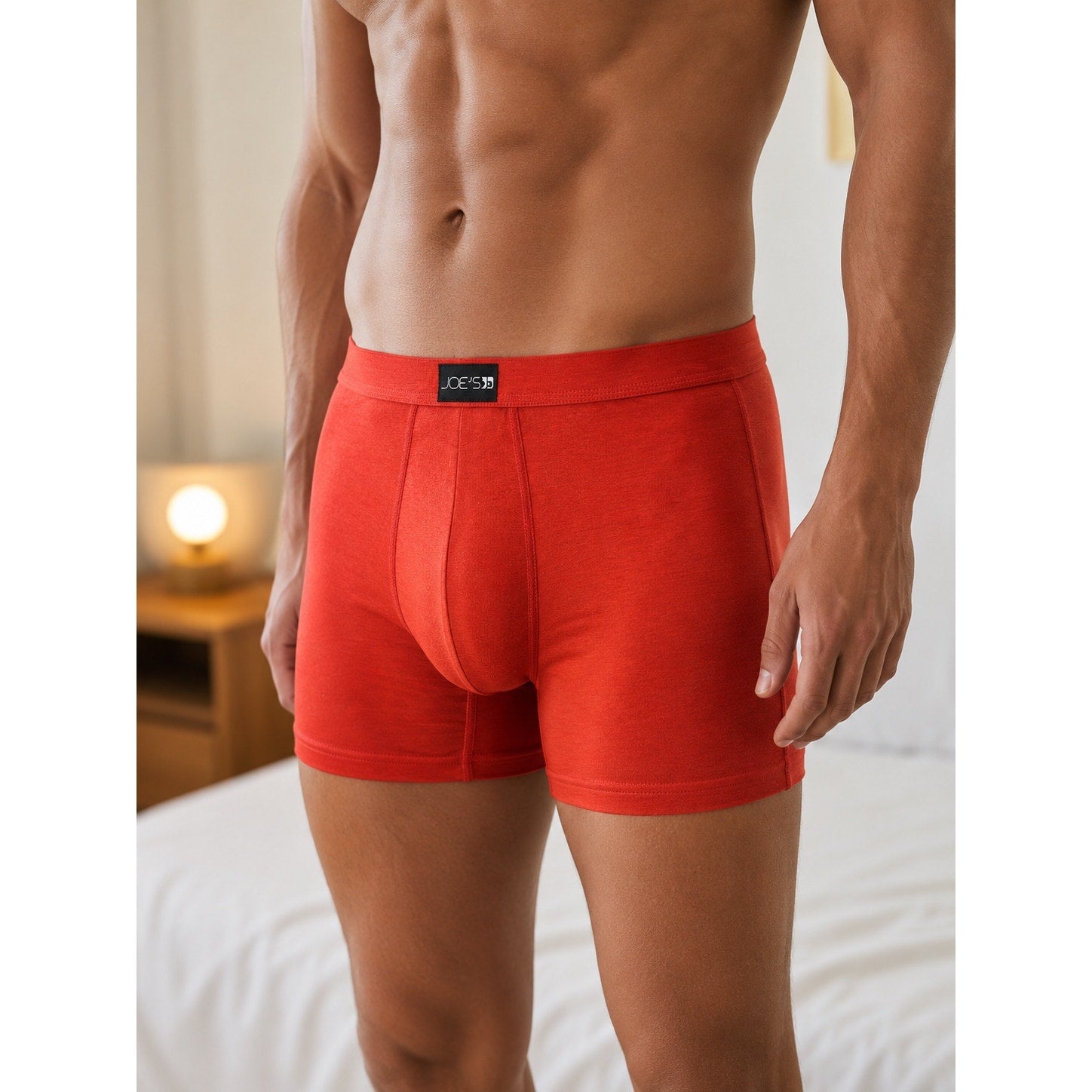 Joe's Everyday Luxe Microfiber Comfort 6-Inch Boxer Brief 4-Pack in Black Red Navy Ocean — Size Large