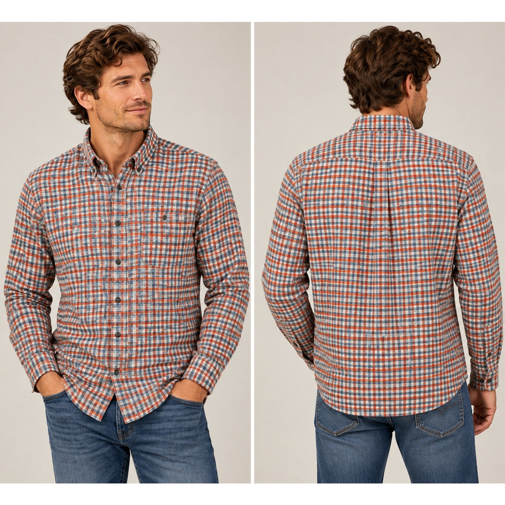 Johnnie-O Dickens Check Long Sleeve Flannel Sport Shirt — Size XL // Preowned