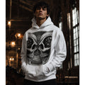 Heads or Tails Rhinestone Dueling Skulls Pullover Hoodie - XL