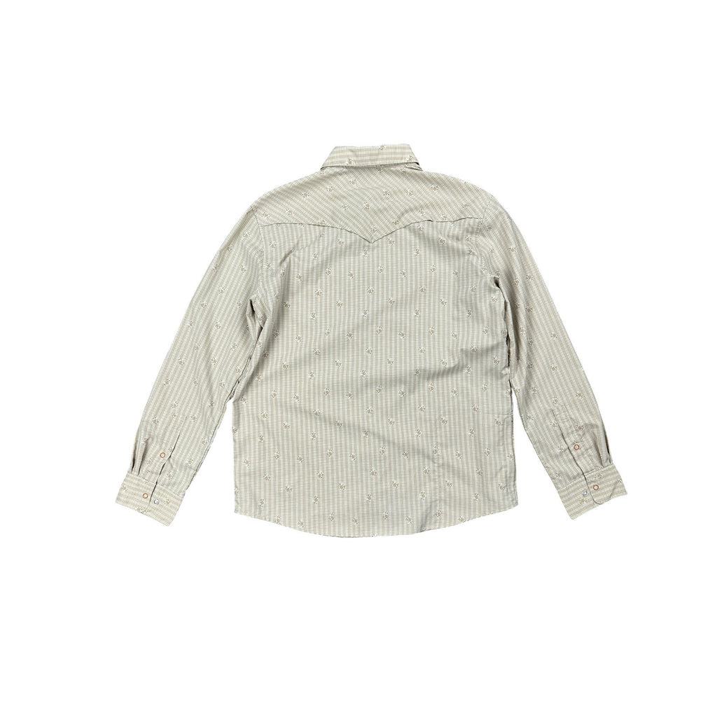 Howler Bros. H Bar B Tech Supernova Stripe Long Sleeve Snap Button in Leche — Size Medium // Preowned