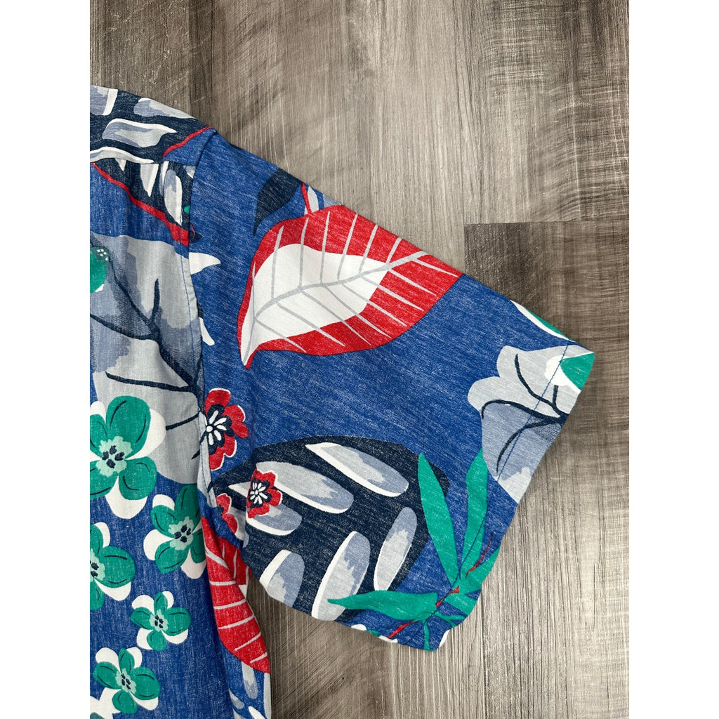 Reyn Spooner Classic Fit Hawaiian Tropical Short Sleeve Button Down in Blue Multi — Size Large // Preowned