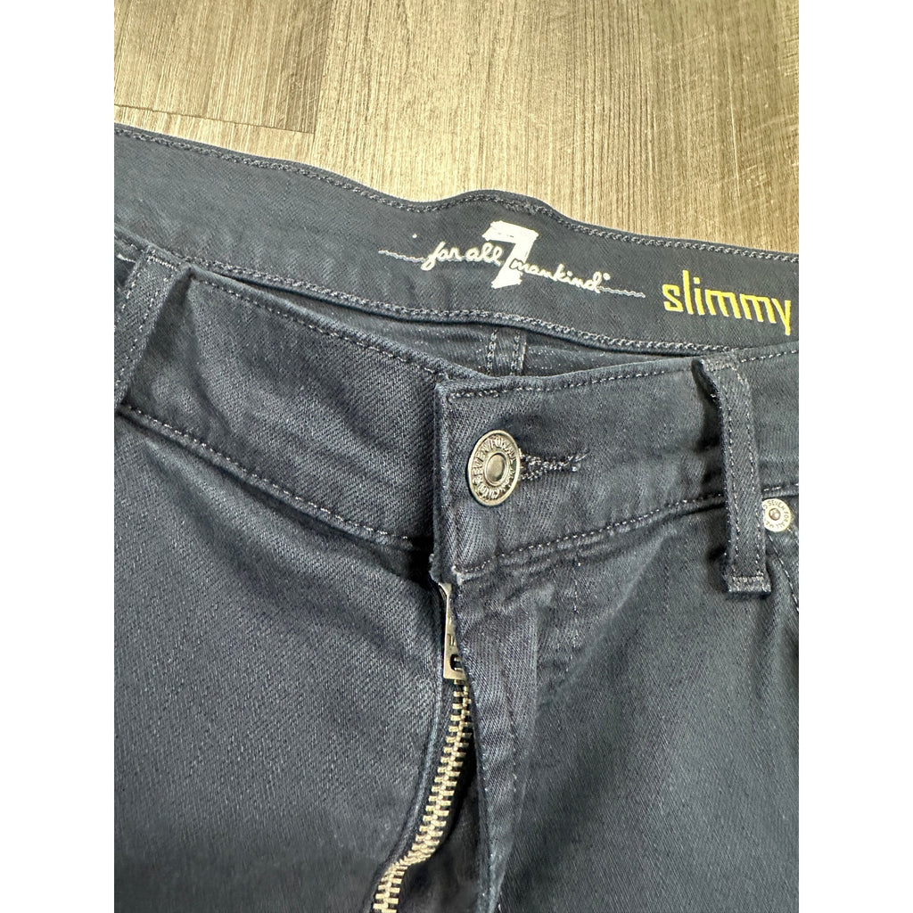 7 For All Mankind Slimmy Stretch Jean in Navy Blue — Size 36 // Preowned