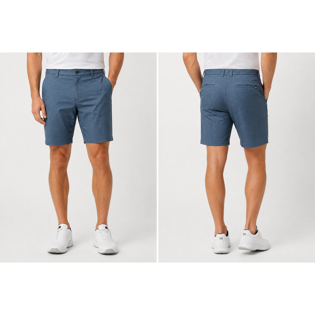 TravisMathew No Map Needed Golf Shorts in Dark Slate Blue, Black — Size 33 // Preowned