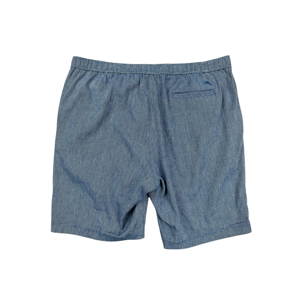 Tommy Bahama Coastline Linen Cotton Elastic Waist Shorts in Coastline Blue — Size 2XLT