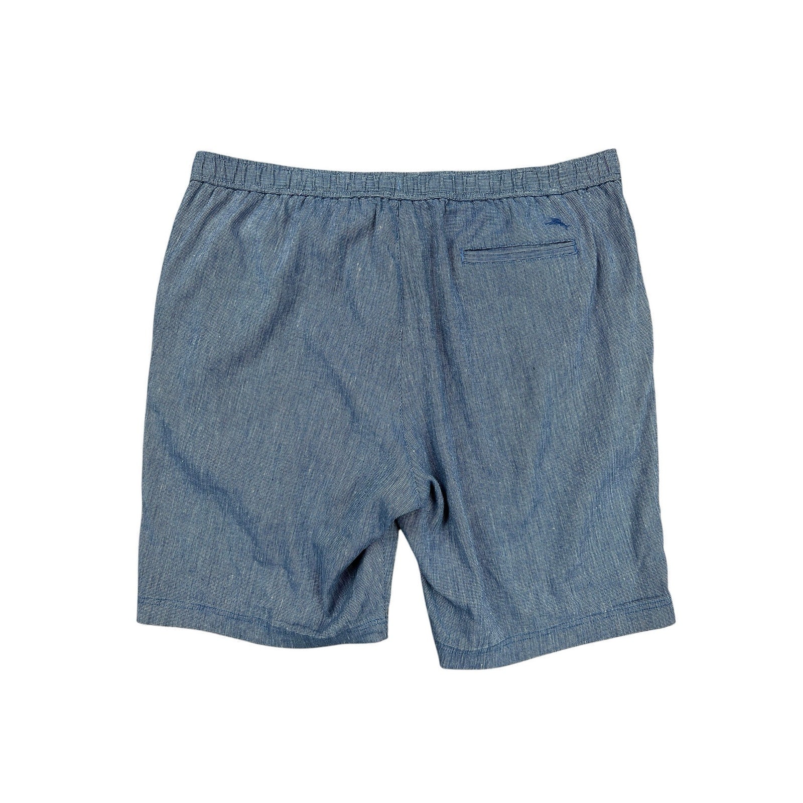Tommy Bahama Coastline Linen Cotton Elastic Waist Shorts in Coastline Blue — Size 2XLT