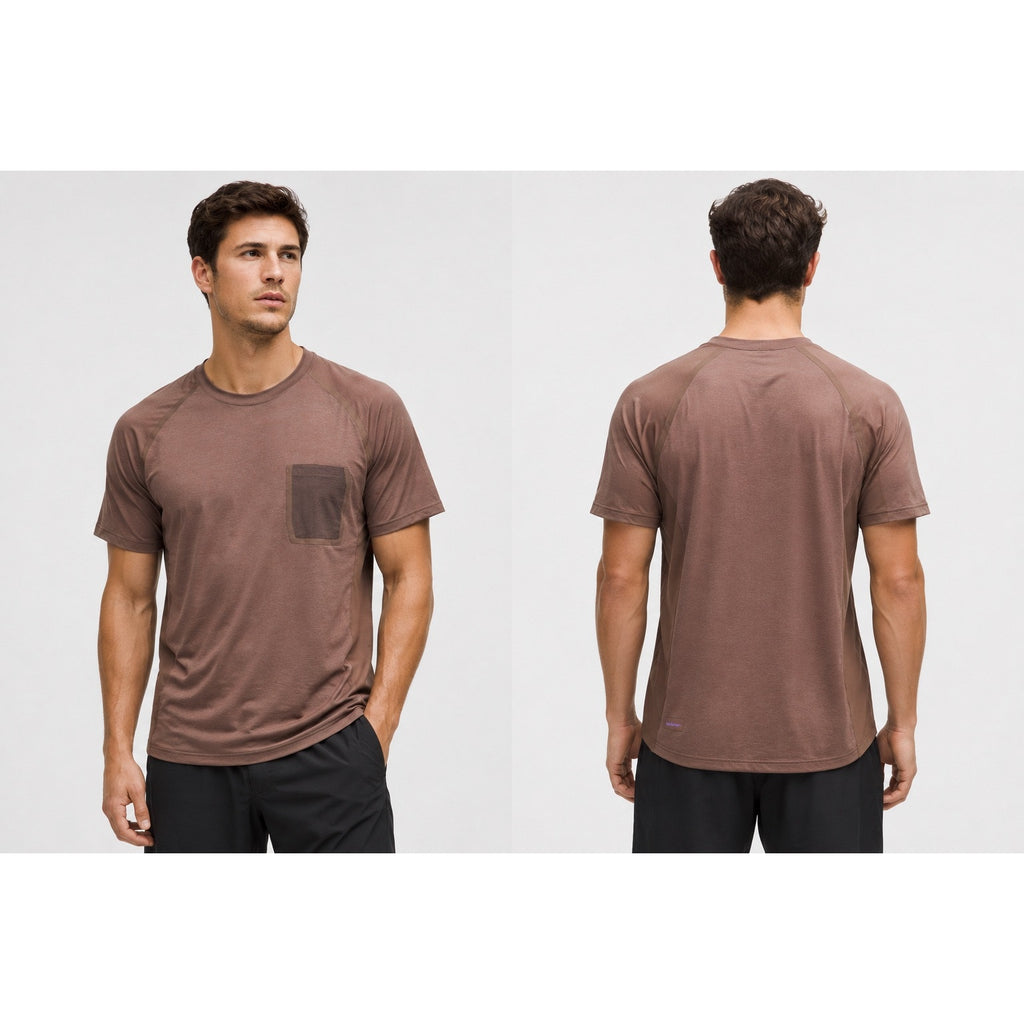 Lululemon Ventilated Hiking Short Sleeve Performance Shirt in Dark Oxide Brown — Size XL // Preowned