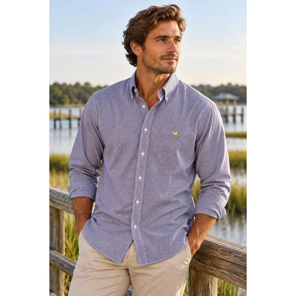 Southern Marsh Tattersall Check Long Sleeve Button Down Shirt — Size Medium // Preowned