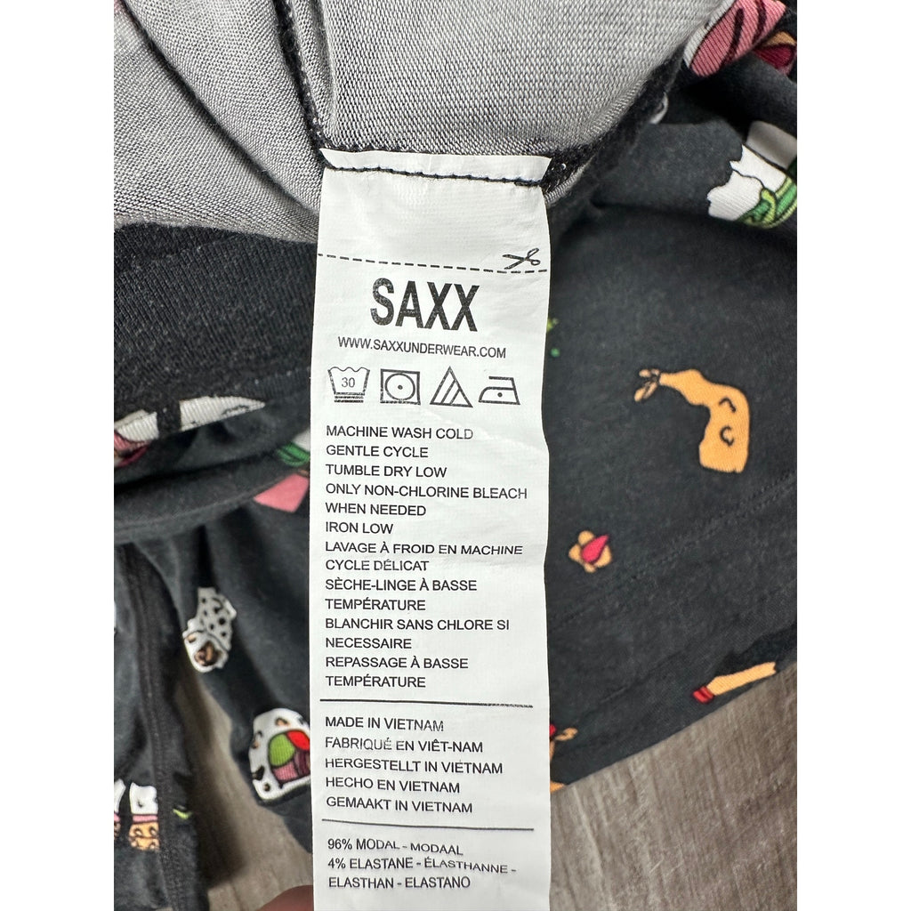 Saxx Sushi Doobie Doo Snooze Shorts in Charcoal — Size 2XL // Preowned