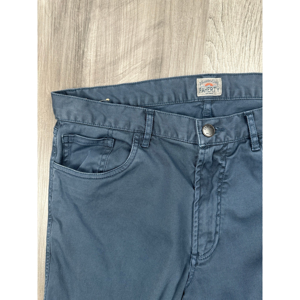 Faherty Reserve Twill 5 Pocket Pants in Navy — Size 33 // Preowned