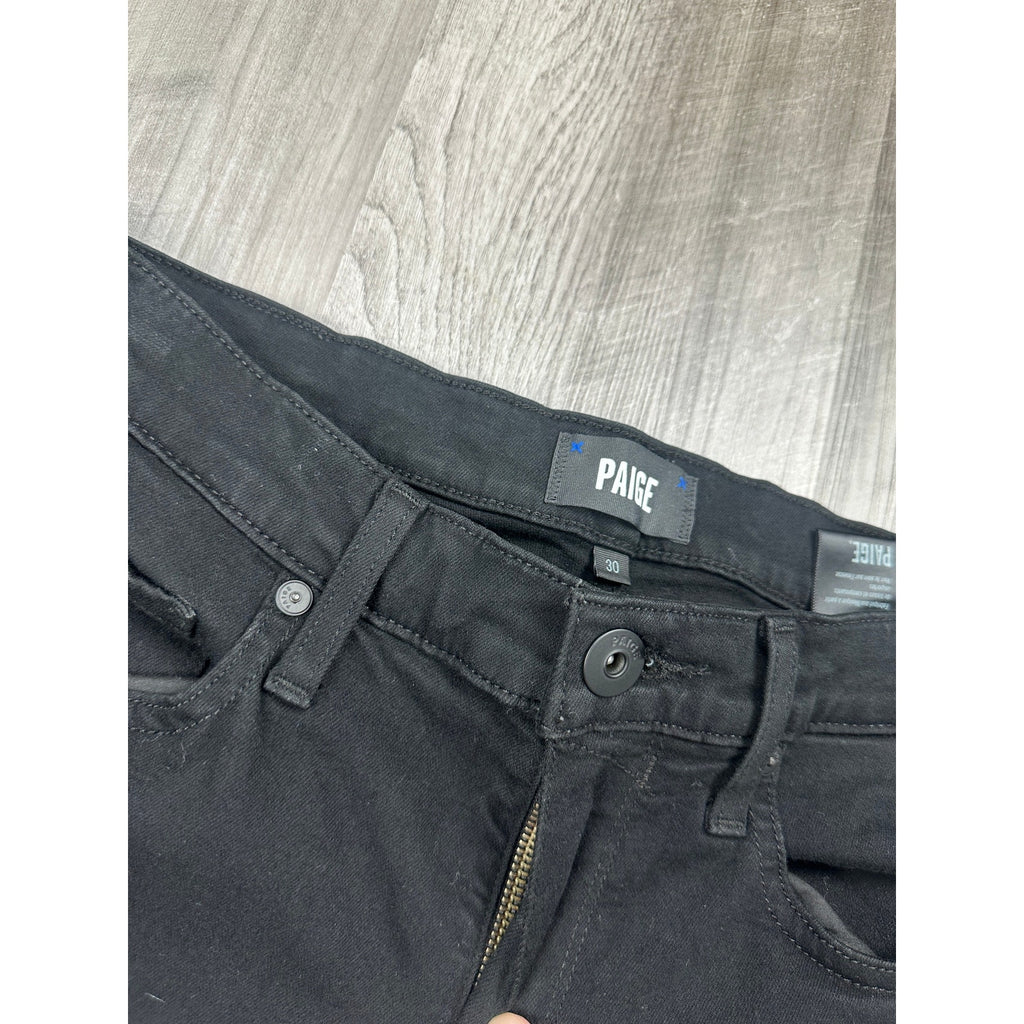 Paige Transcend Lennox Slim Stretch Jeans in Black Shadow — Size 30 // Preowned