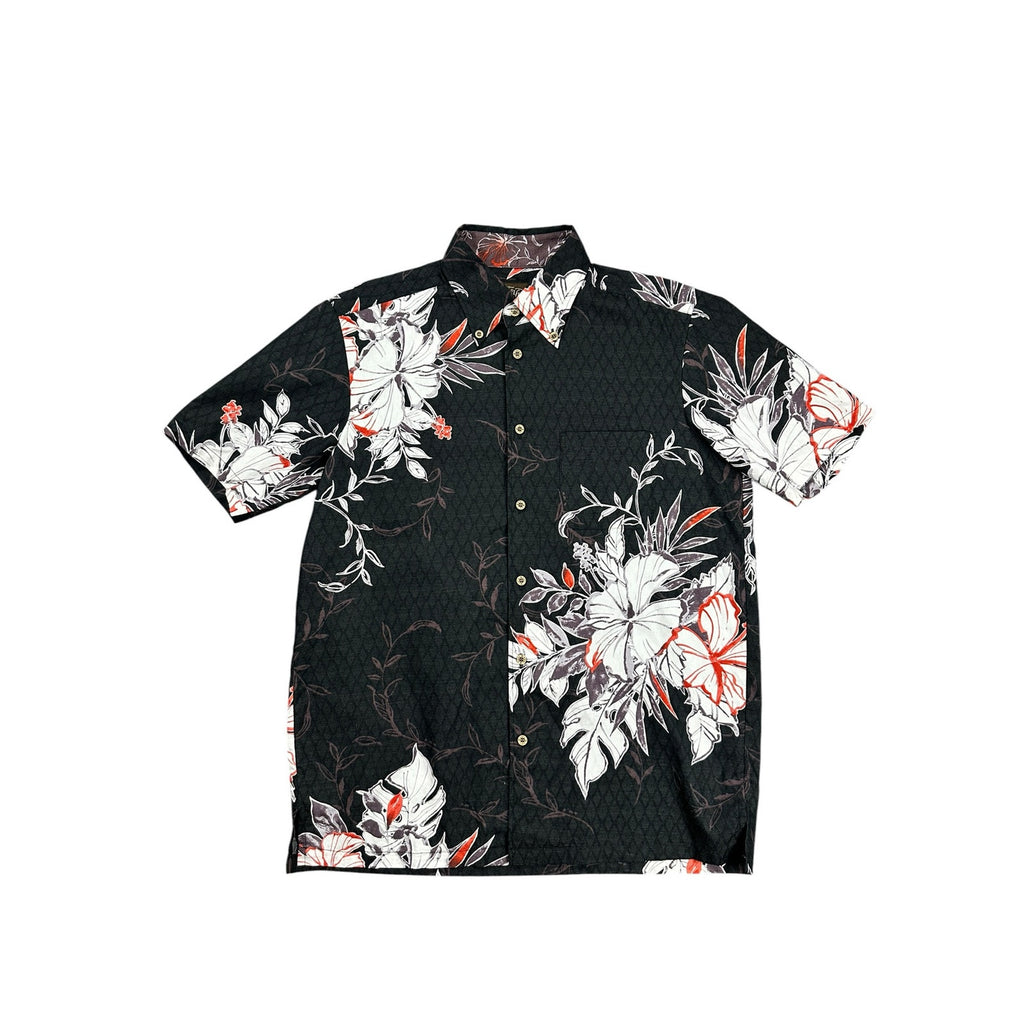 Kahu Kariyushi Wear Ryukyu Style Hawaiian Short Sleeve Button Down in Black Multi — Size 2XL // Preowned
