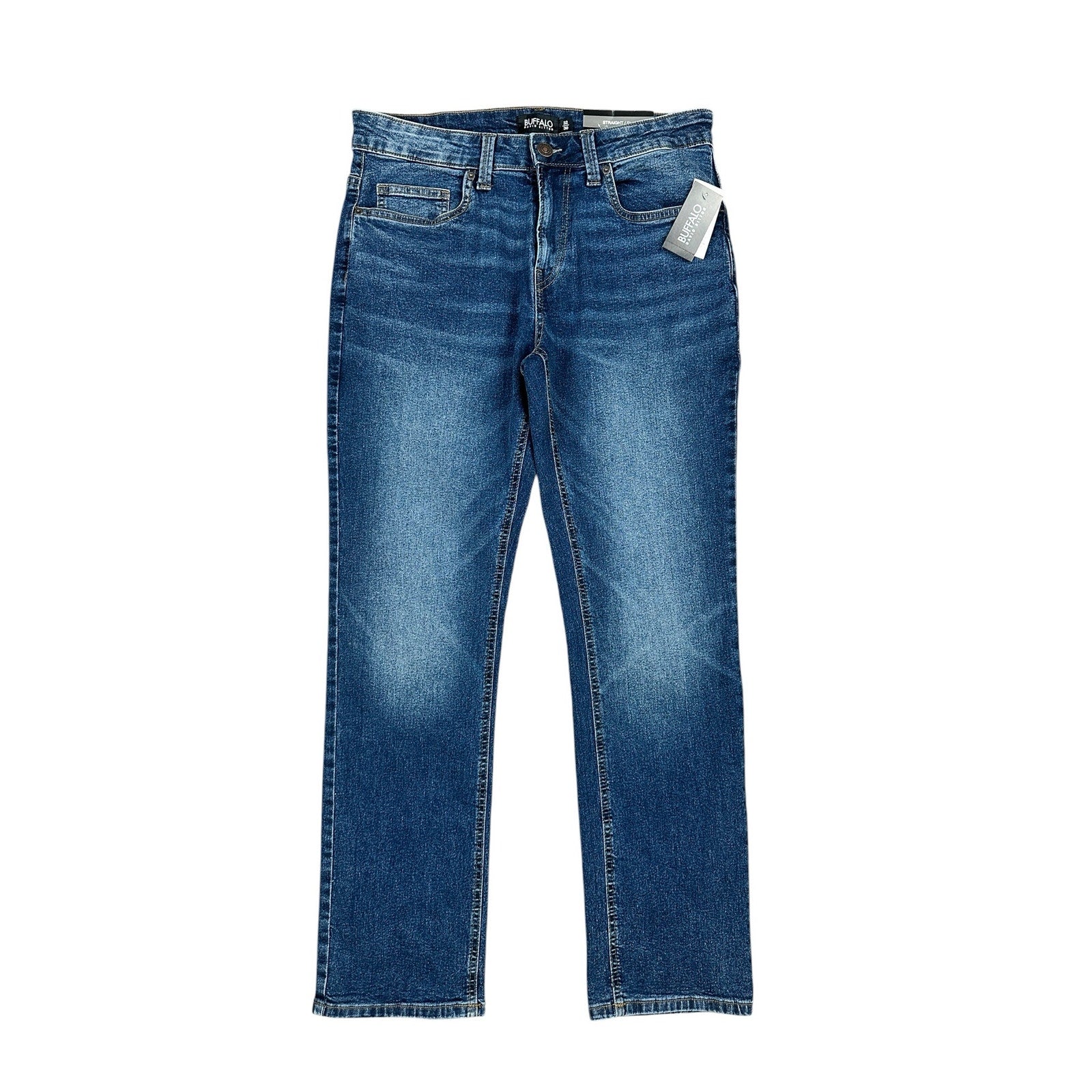 Buffalo David Bitton Straight Six Stretch Jeans in Indigo Sanded — Size 32x30